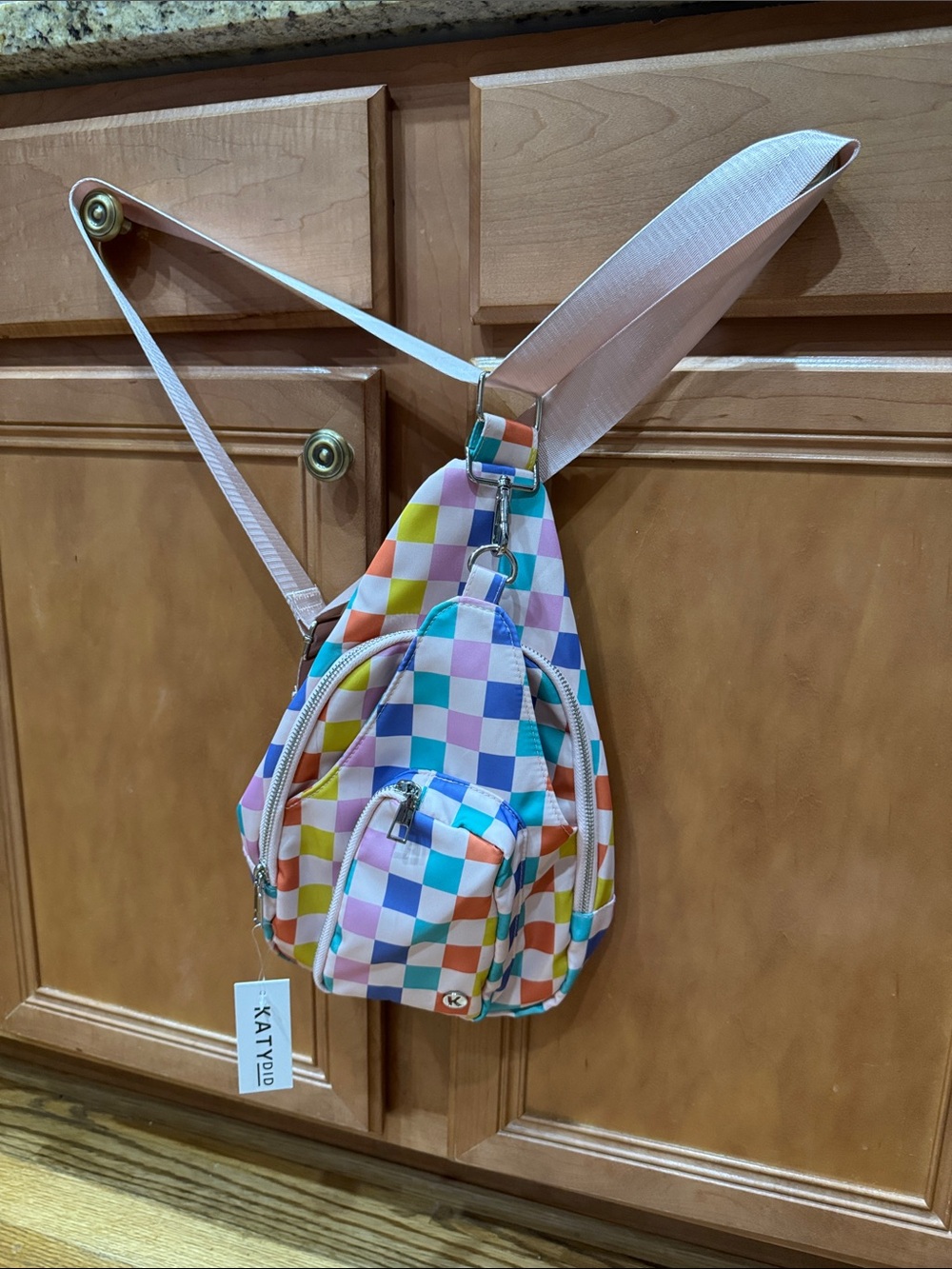 Katydid Multicolor Pastel Checkered Crossbody Sling Bag